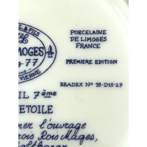 D’Arceau Limoges Christmas Plate Three Kings Stained Glass 8.5” 1981 Porcelain - Picture 8 of 14